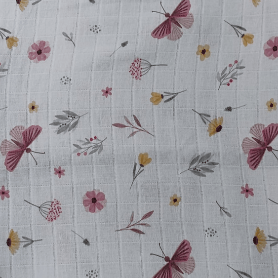 Fraldas Mini Quadriculada Estampas Digitais Floridas