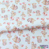 Flanela Digital Estampada - Ursinhos e Corações