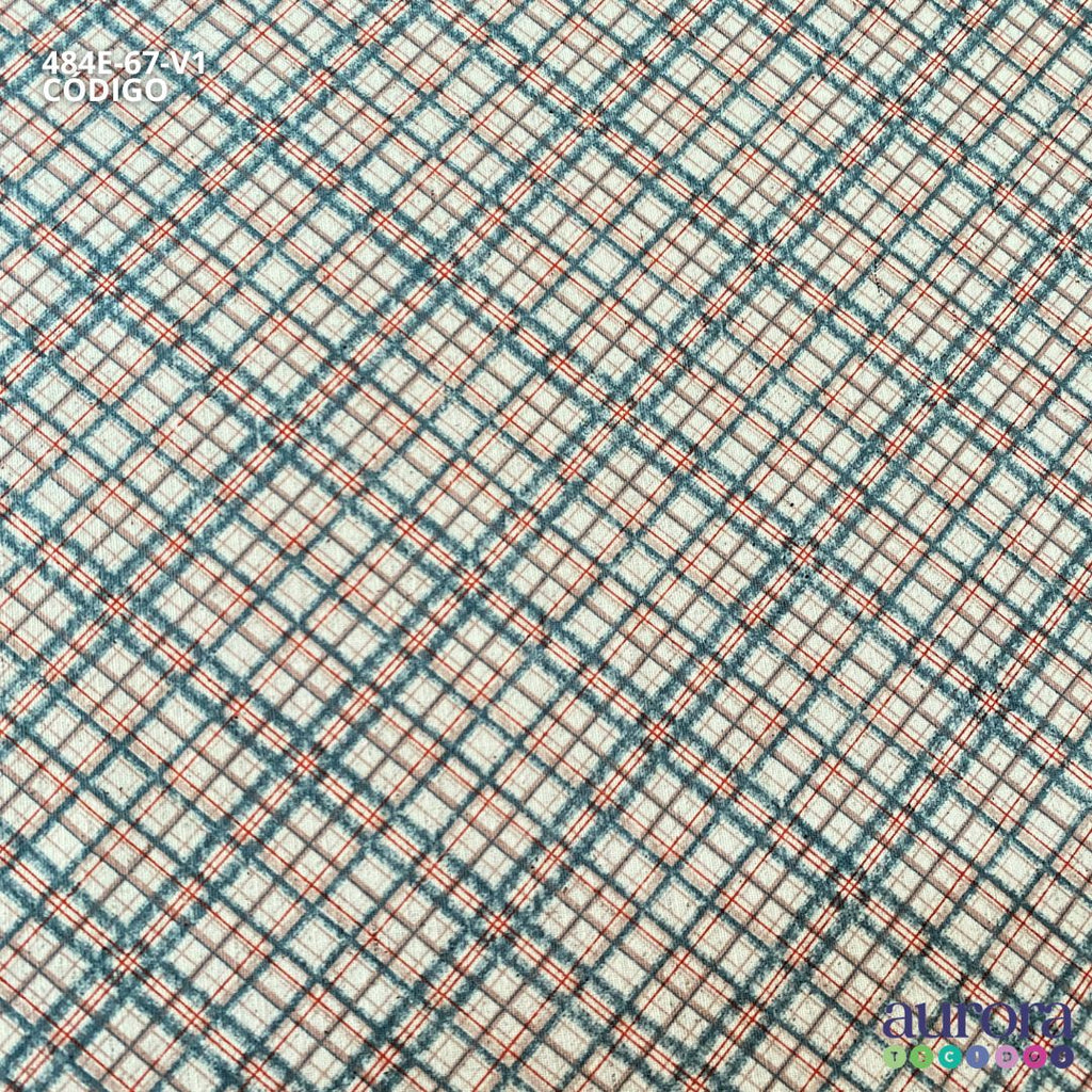 Cotton Linen - Linho com Algodão - Xadrez Diagonal Entardecer