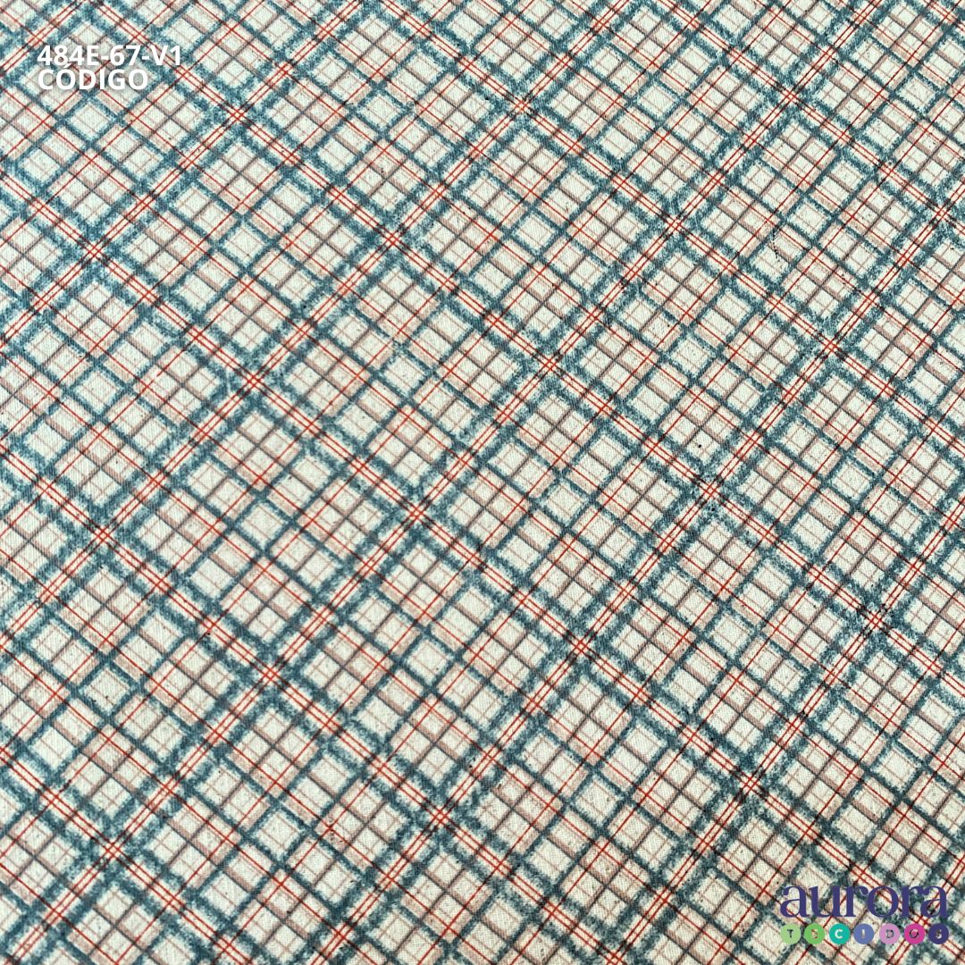 Cotton Linen - Linho com Algodão - Xadrez Diagonal Entardecer