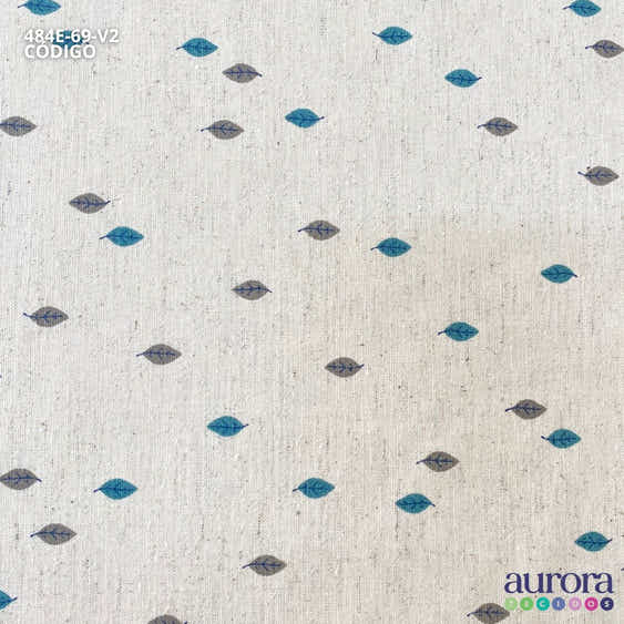 Cotton Linen - Linho com Algodão - Mini Folhas Entardecer