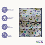 Tecido Linho com Algodão - Coleção Artesanato -  Estampa Floral Colorido