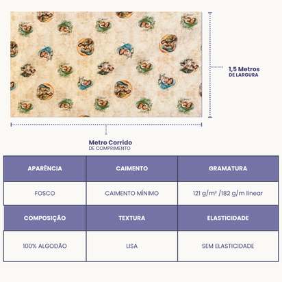 Tricoline Digital 100% Algodão - Coleção Tenha Fé