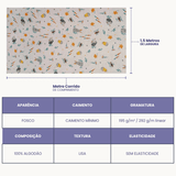Tecido Linho Misto com Algodão -Estampa Coelho e Pintinhos