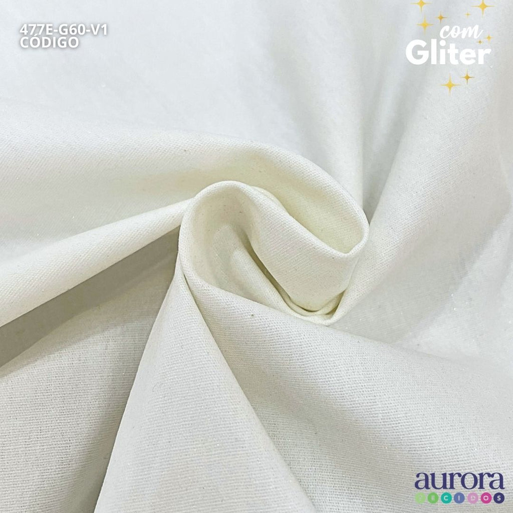 Tricoline Modena 100% Algodão- Liso c/ Gliter Prata