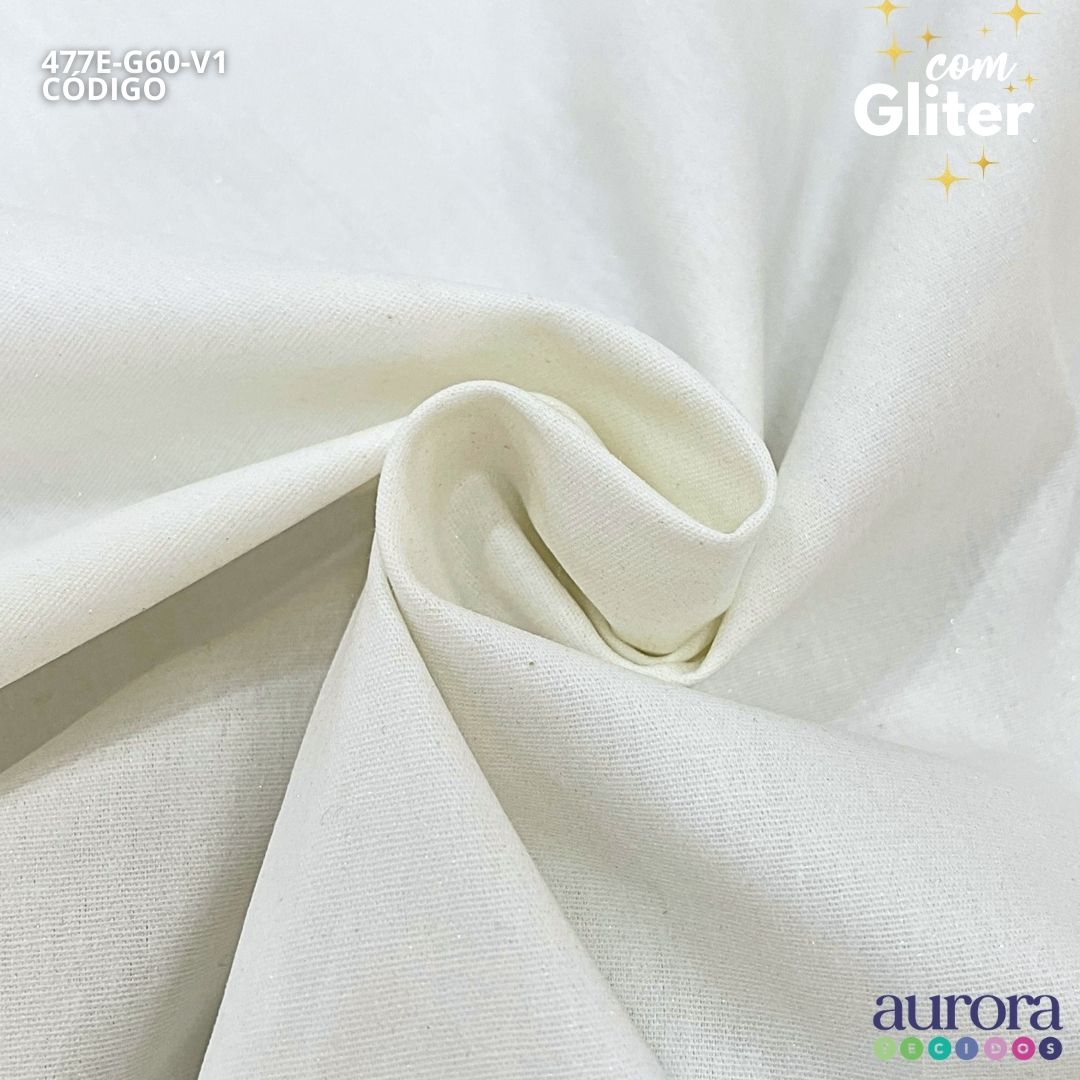 Tricoline Modena 100% Algodão- Liso c/ Gliter Prata