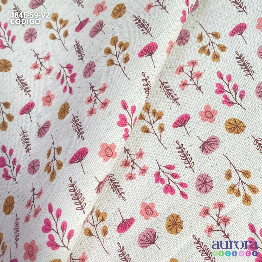 Cotton Linen - Linho com Algodão - Floral Colorido