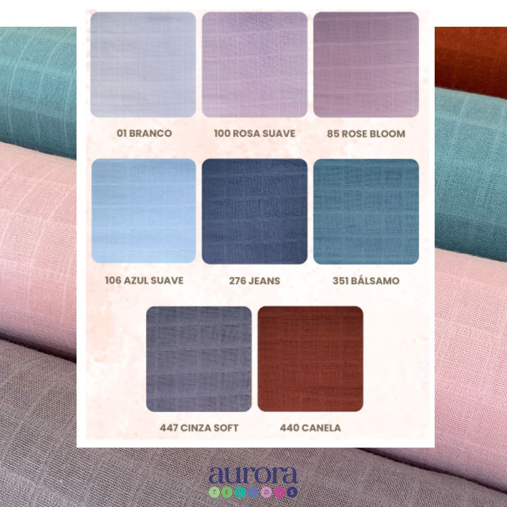 Fralda Lisa Mini Quadriculada 2x2 – Largura 1,55m | 100% Algodão para Artesanato e Enxoval