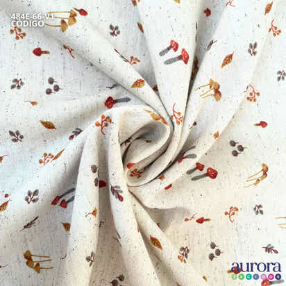Cotton Linen - Linho com Algodão - Cogumelos Entardecer