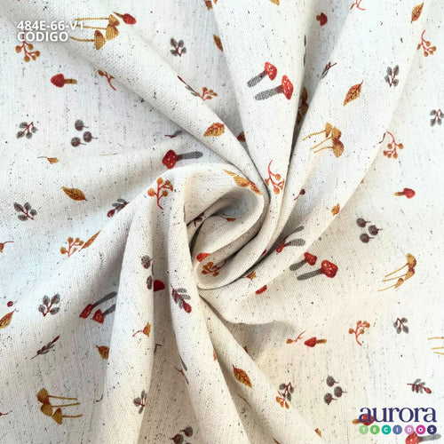 Cotton Linen - Linho com Algodão - Cogumelos Entardecer