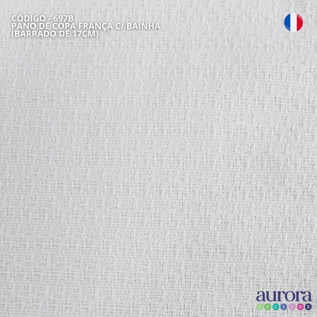 KIT C/ 3 Pano de Copa França Ibirapuera Têxtil Com Bainha e Barrado P/ Pintura