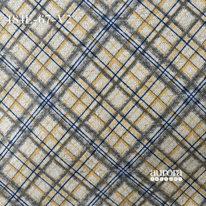 Cotton Linen - Linho com Algodão - Xadrez Diagonal Entardecer