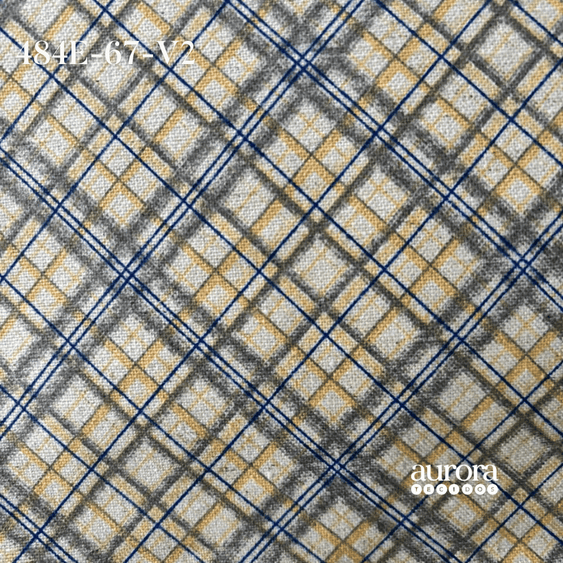 Cotton Linen - Linho com Algodão - Xadrez Diagonal Entardecer