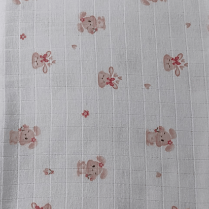 Tecido Fraldas Mini Quadriculadas /  Estampas Digitais - Coleção  Animais / Para Artesanato e Enxoval