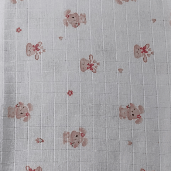 Tecido Fraldas Mini Quadriculadas /  Estampas Digitais - Coleção  Animais / Para Artesanato e Enxoval