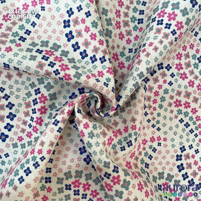 Cotton Linen - Linho com Algodão - Floralzinho Geométrico Entardecer