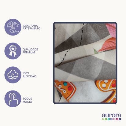 Tricoline Digital 100% Algodão - Coleção Natal - Jogo Americano Mary Christmas