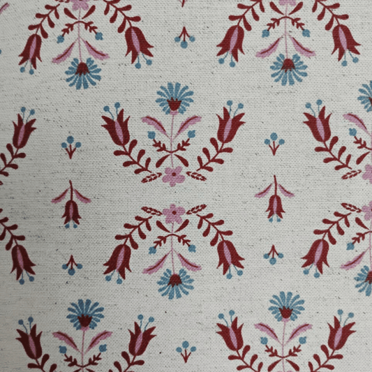 Tecido Linho com Algodão - Coleção Artesanato - Estampa Ramos Floridos