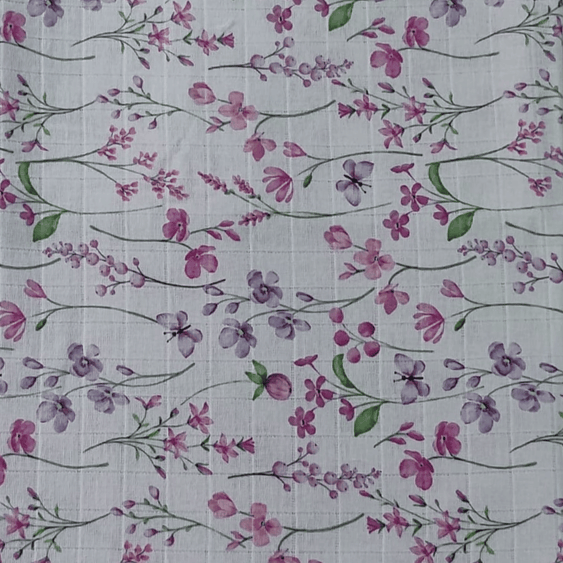 Fraldas Mini Quadriculada Estampas Digitais Floridas