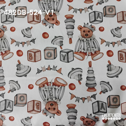 Tecidos Tricoline 100% Algodão Coleção Baby Estampa Brinquedos