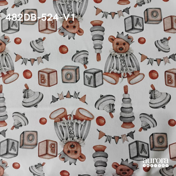 Tecidos Tricoline 100% Algodão Coleção Baby Estampa Brinquedos