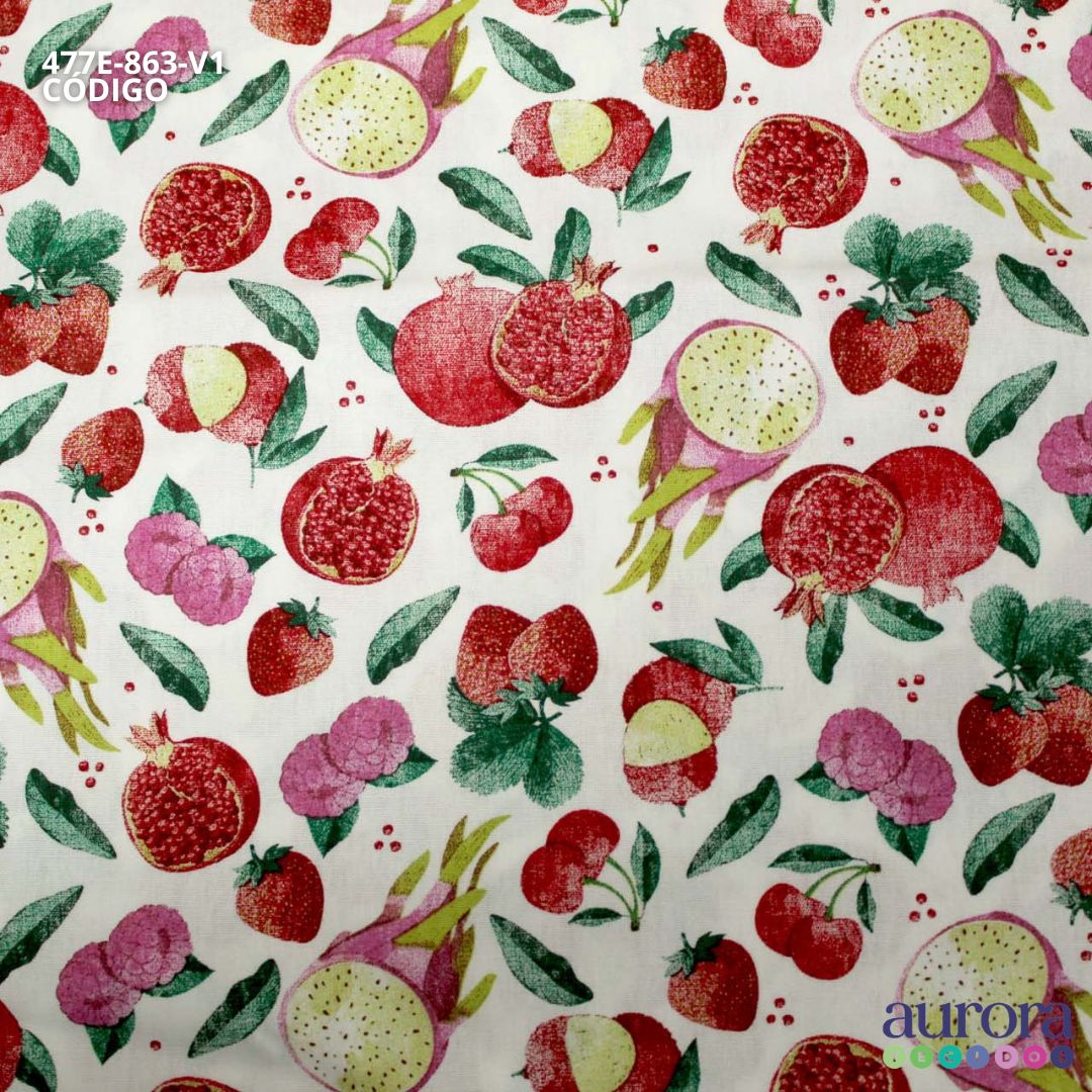 Tricoline Modena 100% Algodão - Pitaya e Romã