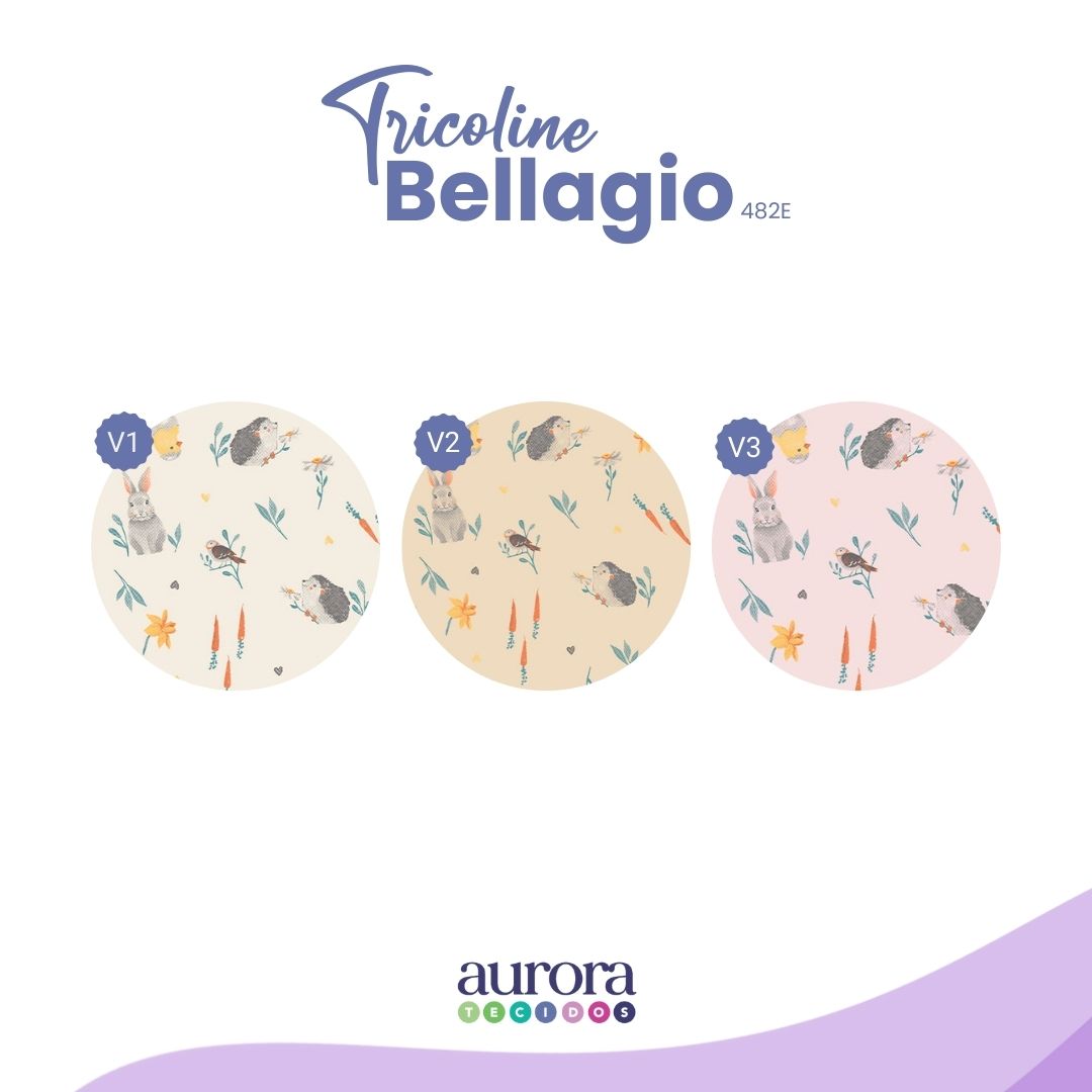 Tricoline Bellagio 170 fios - Coelho e Pintinho