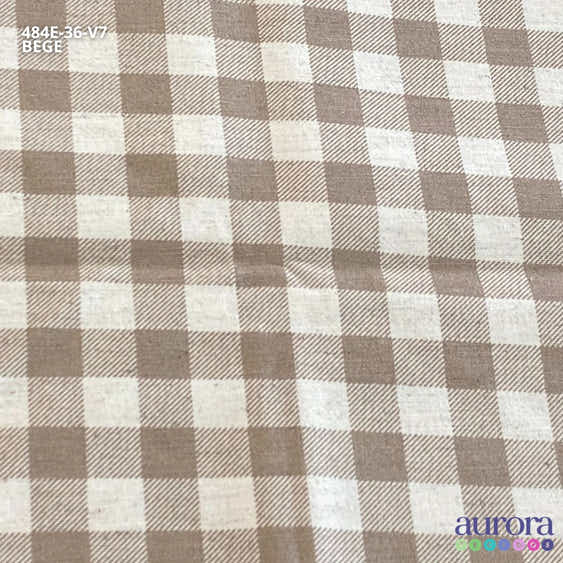 Cotton Linen - Linho com Algodão - Estampa  Xadrez