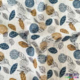 Cotton Linen - Linho com Algodão - Estampa Folhagem Entardecer