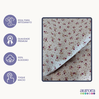 Tecido Linho com Algodão - Coleção Artesanato -Estampa Mini Florzinhas