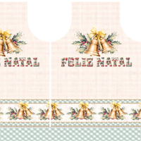 Tricoline Digital 100% Algodão - Coleção Natal Encantado - Molde Avental