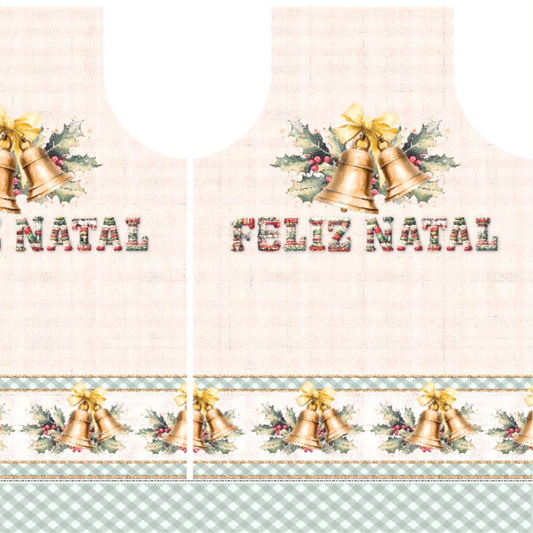 Tricoline Digital 100% Algodão - Coleção Natal Encantado - Molde Avental