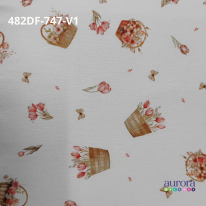 Tecidos Tricoline 100% Algodão Coleção Baby Estampa Flores