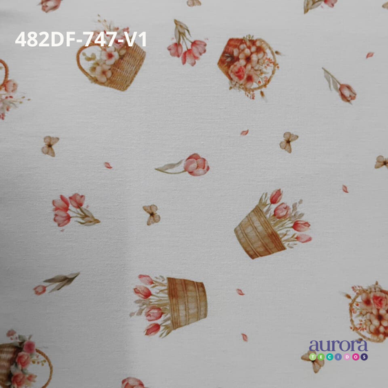 Tecidos Tricoline 100% Algodão Coleção Baby Estampa Flores