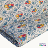 Tricoline Digital 100% Algodão -  Coleção Artesanato - Estampa Frutas e Flores