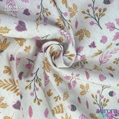 484E - Cotton Linen - Linho com Algodão - Galhos e Folhas