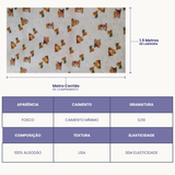 Tricoline Digital 100% Algodão - Coleção Artesanato - Estampa Macarrão com Queijo