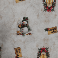 Tricoline Digital 100% Algodão - Coleção Natal - Bonecos e Sinos