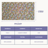 Tricoline Digital 100% Algodão - Coleção Escolar- Estampa Tesouras e Esquadros