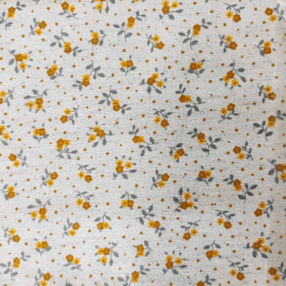 Tecido Linho com Algodão - Coleção Artesanato -Estampa Mini Florzinhas