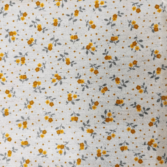 Tecido Linho com Algodão - Coleção Artesanato -Estampa Mini Florzinhas