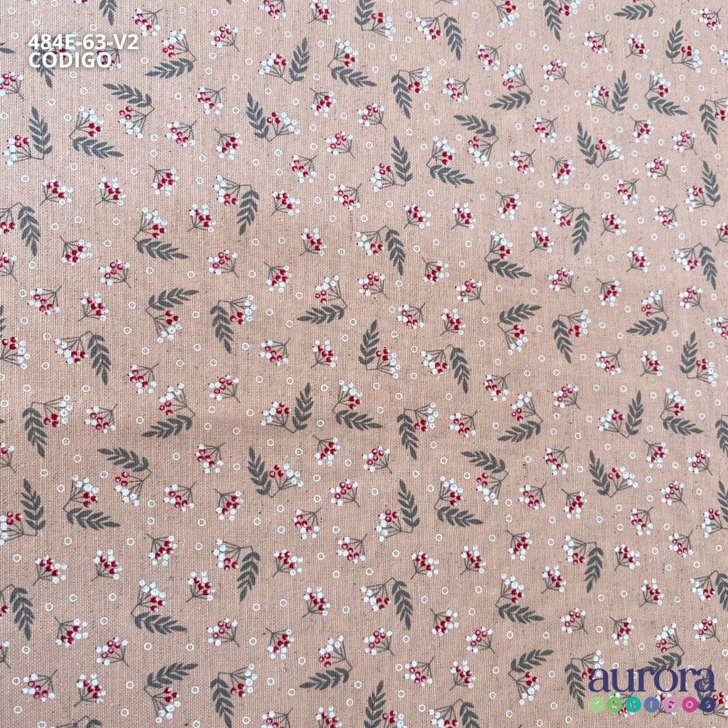 Cotton Linen - Linho com Algodão - Floral Bolinha Entardecer