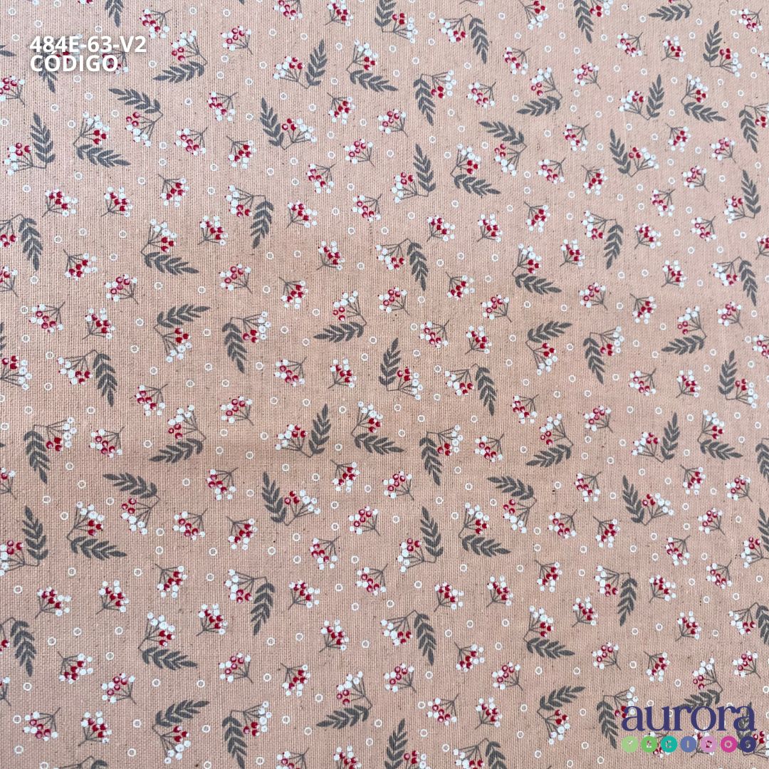 Cotton Linen - Linho com Algodão - Floral Bolinha Entardecer