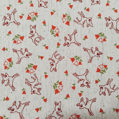 Tecido Linho com Algodão - Coleção Artesanato - Estampa Bambi
