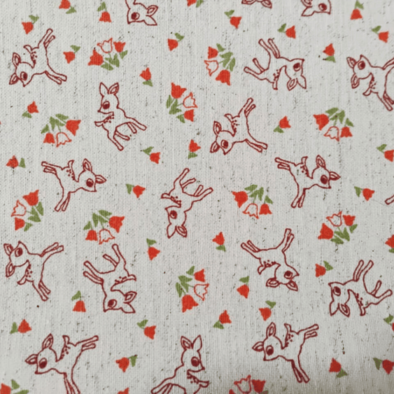 Tecido Linho com Algodão - Coleção Artesanato - Estampa Bambi
