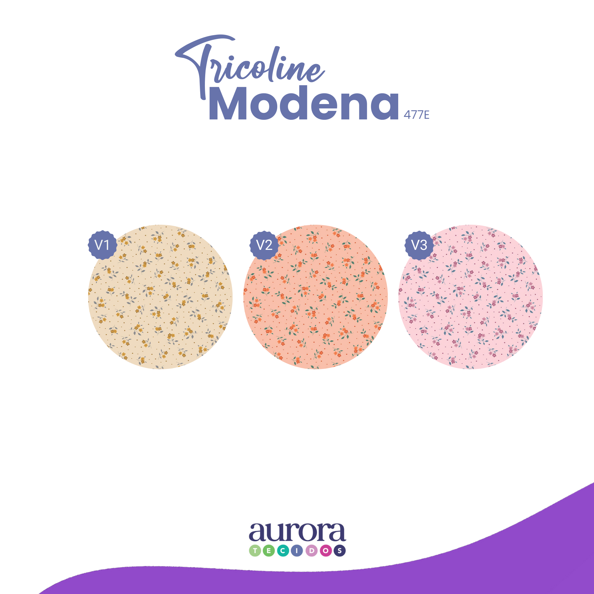 Tricoline Modena 100% Algodão - Florzinha Colorato