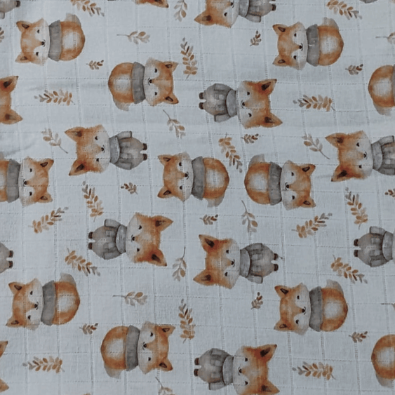 Tecido Fraldas Mini Quadriculadas /  Estampas Digitais - Coleção  Animais / Para Artesanato e Enxoval