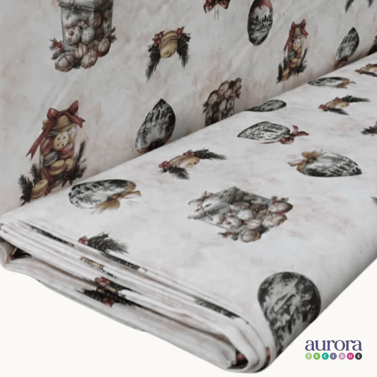 Tricoline Digital 100% Algodão - Coleção De Natal - Estampa Guloseimas Natalinas