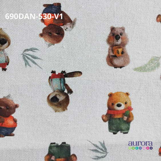 Tecido Flanela Digital -Estampas Animais