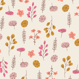 Tecido Linho com Algodão - Coleção Artesanato -  Estampa Floral Colorido